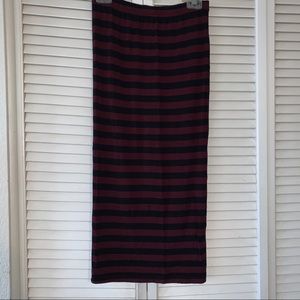 Striped midi skirt